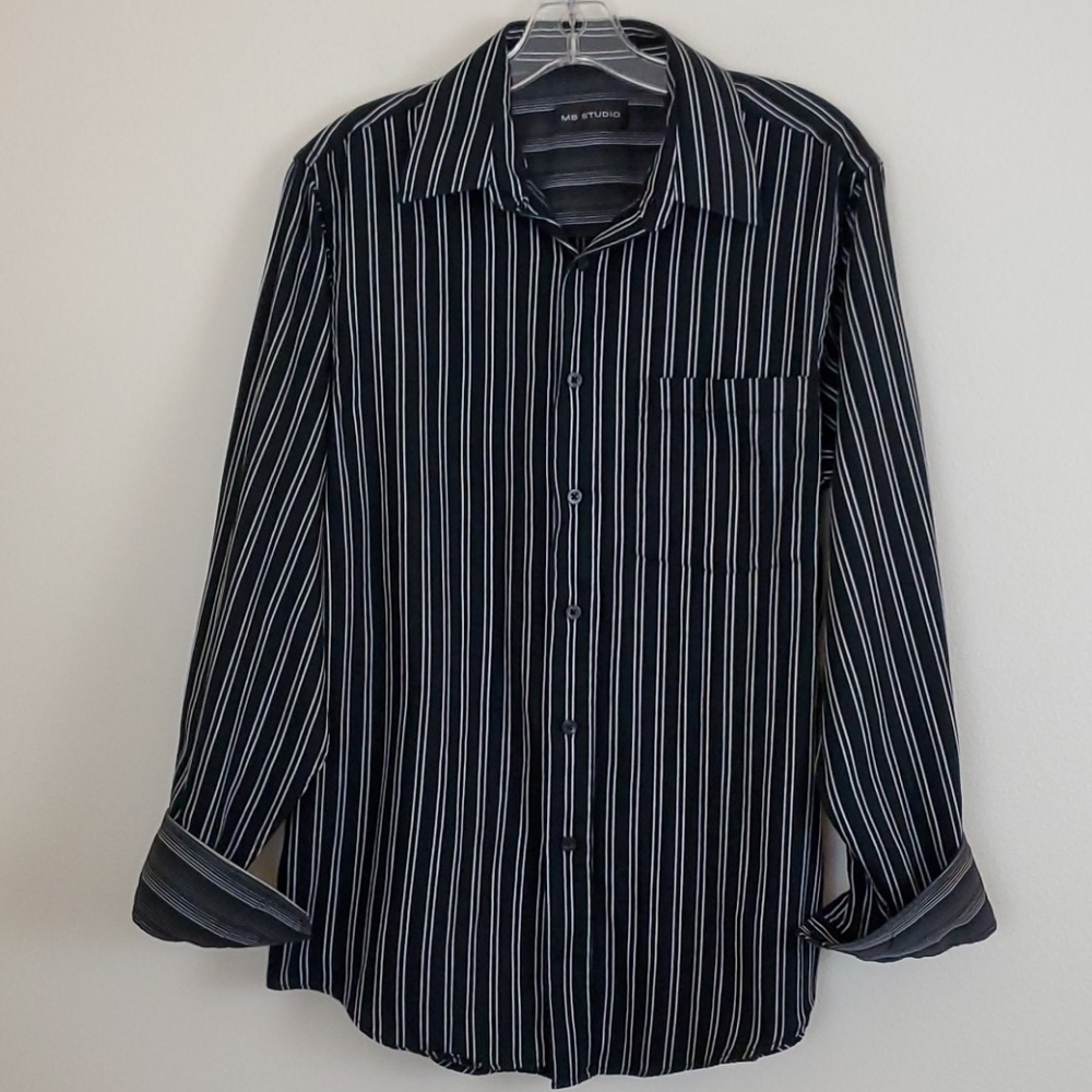 MB Studio Black & White Stripe Shirt - M